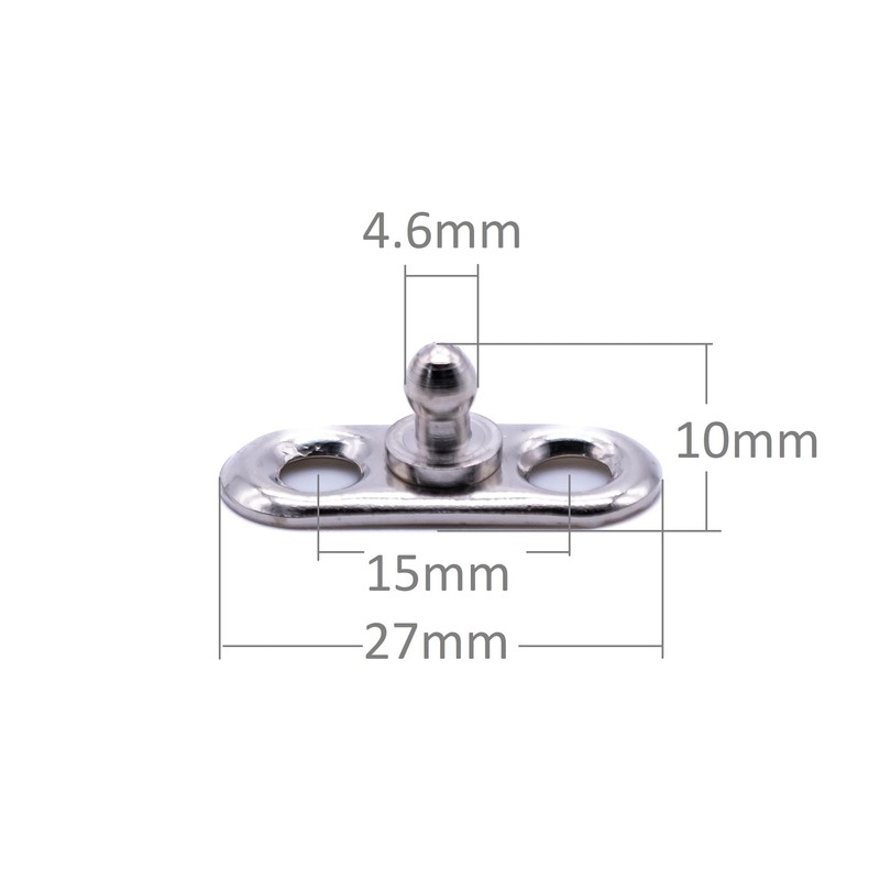 10 x Tenax Fastener (Made in England) 2 Hole Base
