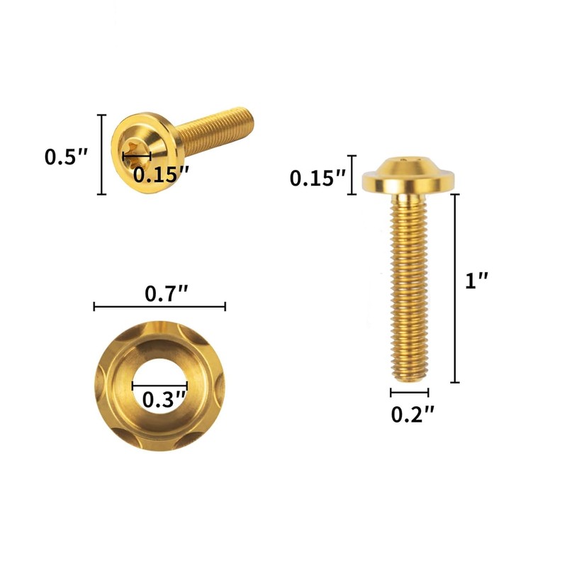 Road Glide Windshield Bolts, Gold Titanium Windshield Screws, Harley Top
