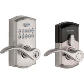 Kwikset SmartCode 955 Pembroke Light Commercial 10-Button Keypad Electronic Lever, Convenient Keyless Entry, 3-Year Batter Life and High Traffic Durability in Satin Nickel