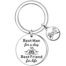 AMZQ Best Man Gift Best Man Keyring Gifts for Wedding Groomsmen Gifts Father of The Groom Gifts Father of The Bride Gifts Best Man for a Day Best Friend for Life
