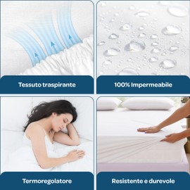 Dolcisogni Coprimaterasso Culla Next To Me 50x85 cm - Coprimaterasso Impermeabile in Fibra Naturale Tencel – Antiacaro e Ipoallergenico - Traspirante e Termoregolatore - Angoli elasticizzati