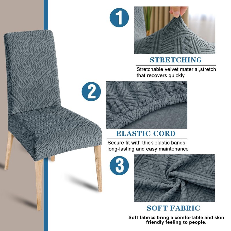 KELUINA Chair Covers, Stretch Chair Covers for Dining Room Chairs,
