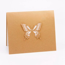 ENJOYPRO Butterfly Pop Up Card, 3D Butterfly Greeting Cards Thank you Cards With Envelope For Mother's Day, Father's Day, Mom, Daughter, Wife, Birthday (3D Butterfly, Pack of 1)