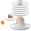 SHSHbuy Egg Cup Set, 6 Pieces Egg Cups Fun, White