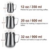 Milk Frothing Pitcher, 12oz Stainless Steel Milk Frother Cup Steaming