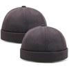 2 Piece Mens Docker Cap Set Brimless Retro Rolled Cuff