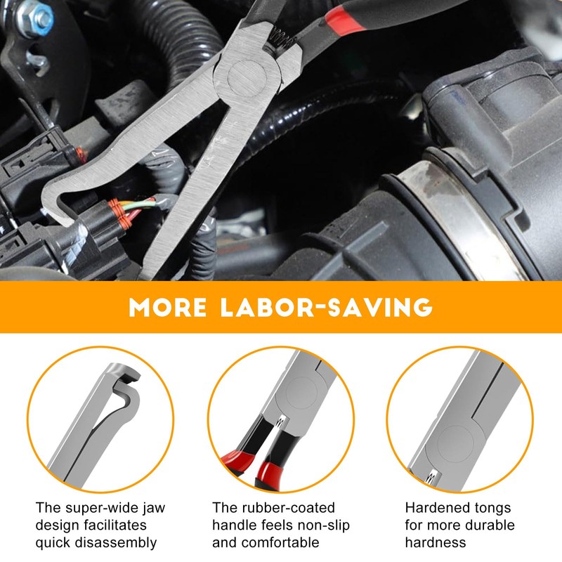 Car Clip Pliers/Disassembly Tools,Efficient Multi-Functional Automotive Snap Ring Pliers,Electrical Disconnect