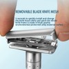 Adjustable double-edged safety razor with 10 platinum-plated stainless steel razor