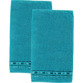 Erwin Müller Guest Towel Pack of 2 Terry Towelling Turquoise Size 30 x 50 cm