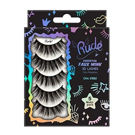 Essential Faux Mink 3D Lashes - Chic by Rude Cosmetics for Women - 5 Pair Eyelashes