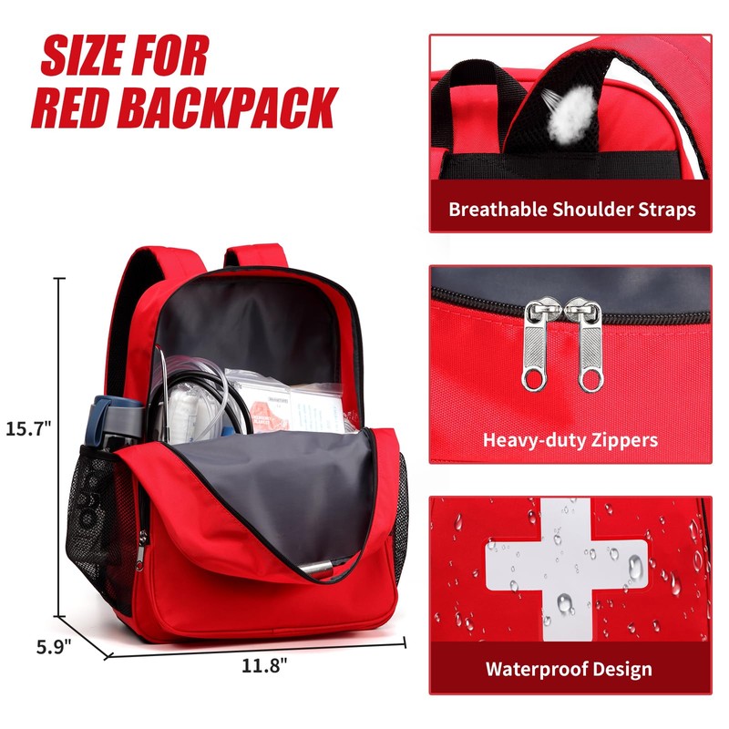 First Aid Backpack Emergency Medical Empty Waterproof Survival First Responder