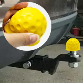 Trailer Hitch Ball Cover Universal 50mm Tow Bar Ball Cover Black, made of rubber, Tow Ball Cover, Rubber Ball Cover, Tow Bar Cover, car wash proof, abrasion & dirt protection #Yellow