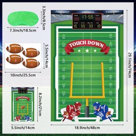 Hxezoc Pin The Football On The Goalpost Game With 36 Pcs Football Stickers, Large Football Party Games Poster for Kids Birthday Party, Carnival Party Decoration Supplies