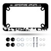 Motorcycle Adventure Awaits License Plate Frame Mountain Hiking Bear Stainless