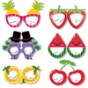 BRTOPMY 12Pcs Multi-color Fruit Theme Retro Round Party Glasses