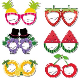 BRTOPMY 12Pcs Multi-color Fruit Theme Retro Round Party Glasses