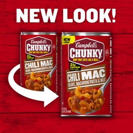 Campbell’s Chunky Chili Mac Soup, 18.8 oz Can (Pack of 12)