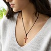 JISHGS Natural Wooden Cross Necklace, Wooden Cross Necklace for Men