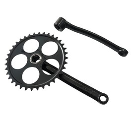 JZsports Single Speed Crankset 36T 170mm Crankarms for Mountain Road Bike Fixed Gear Bicycle Square Taper, Black Color (36T-Cycle Model)