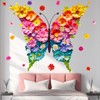 VePret Large Flowers Butterfly Wall Decals Peel and Stick, Floral