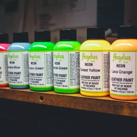 Angelus Kit De Pintura Acrílica Piel Cuero 6 Colores 29.5ml Neon
