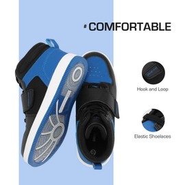 DREAM PAIRS Zapatillas de Baloncesto para Niños y Niñas LilLegends Zapatos de Tenis Casual,Size 21.0 cm,Negro/Real/Azul,Freestyle-K