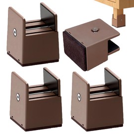DEWEL 4 Piece Set of 4 Joint Foots, Desk, Height Adjustment, 0-50 mm Width, Adjustable Height, 2.0 to 3.9 inches (5 cm) / 3.9 inches (5 cm) / 3.9 inches (10 cm) Height Raising Table Foot, Bed Kotatsu