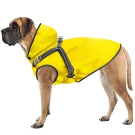 Mosucoirl Dog Raincoat Waterproof Dog Hoodie Reflective Dog Raincoat Hooded Adjustable Rain Jacket for Small Medium Large Dogs Puppies Doggie (Yellow, XL)