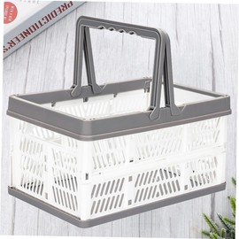 GANAZONO Folding Plastic Storage Basket Portable Snack Organizer with Handles Space-Saving Design for Home Room and Office