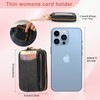MINKARS Zip Card Case, Keychain Wallet Card Holder Coin Purse:_Black
