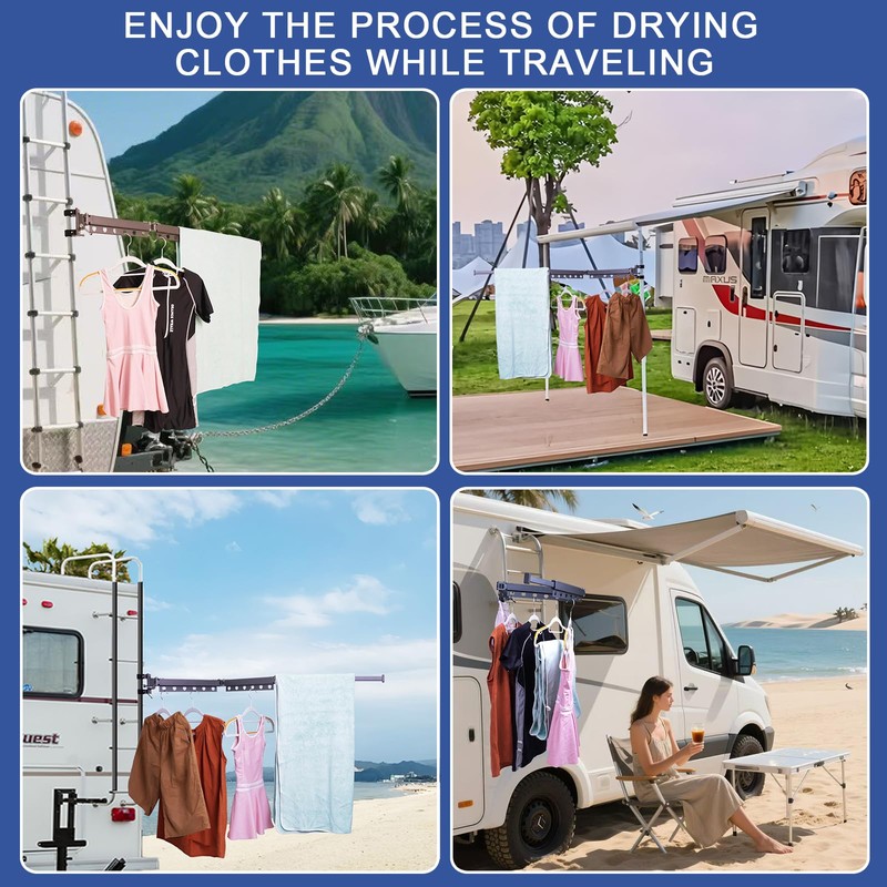 RV Clothes Drying Rack, Extendable Up to 50Inches, Clothes Drying
