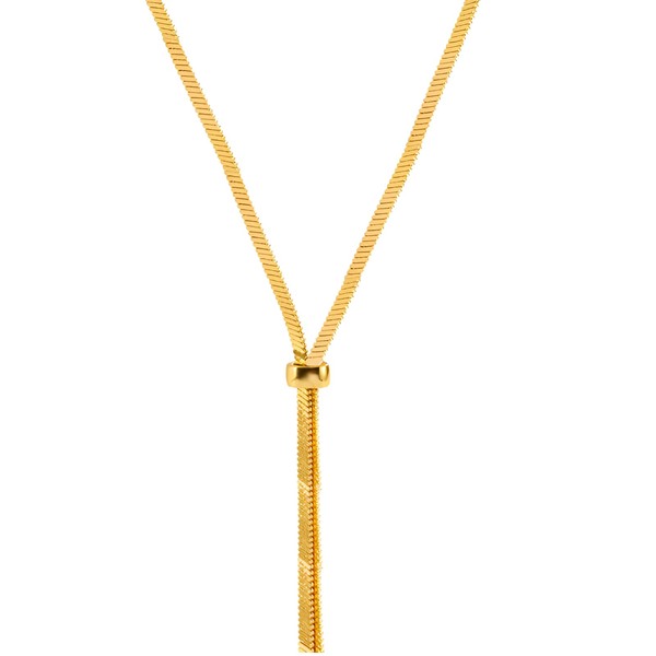 TONLUYAX Gold Adjustable Long Necklace for Women Snake Chain Necklace