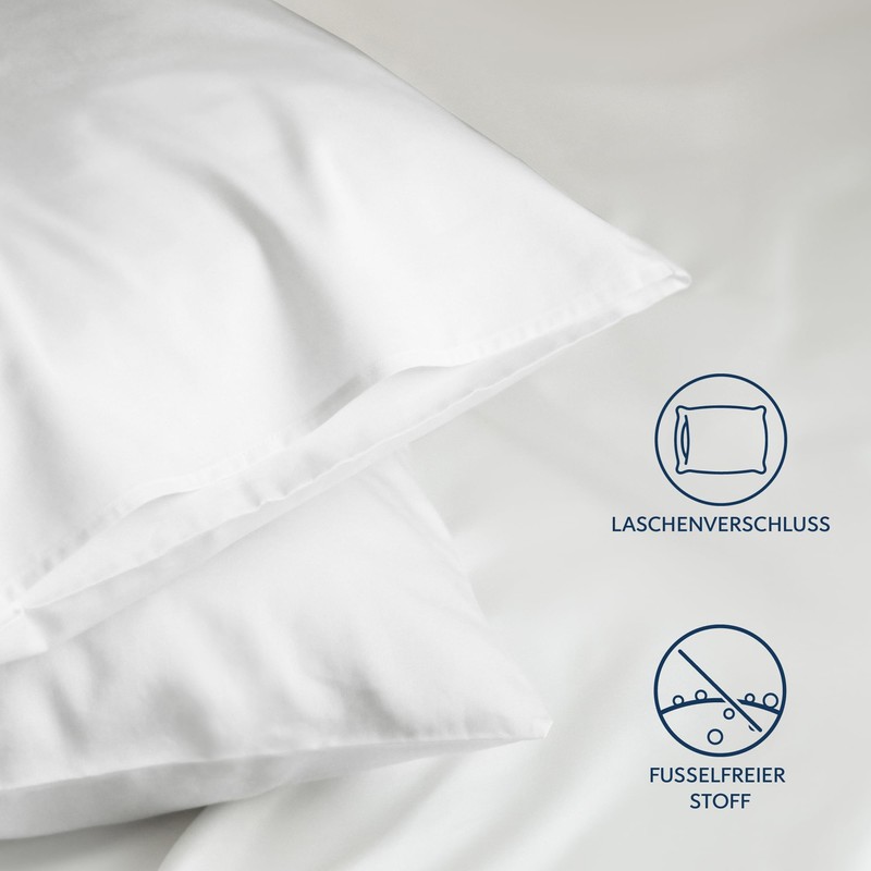 Dreamzie Pillowcase 60 x 60 cm, White, Set of 2,