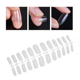 300pcs Nail Art Nail Extensions Ultra Thin Non-Tracing Clear Matte Wear Nails Ideal for Beginners and Professionals (Almond Medium Oval, 300pcs)