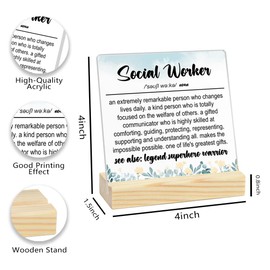 Social Worker Gifts Social Worker Appreciation Gifts Thank You Gifts Social Worker Gifts for Women Social Worker Graduation Gifts Retirement Gifts Clear Acrylic Desk Decoration Sign 4 x 4 Inch