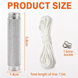 Bathroom Light Pull Cord Handle Knurled Chrome with 150cm String Extension