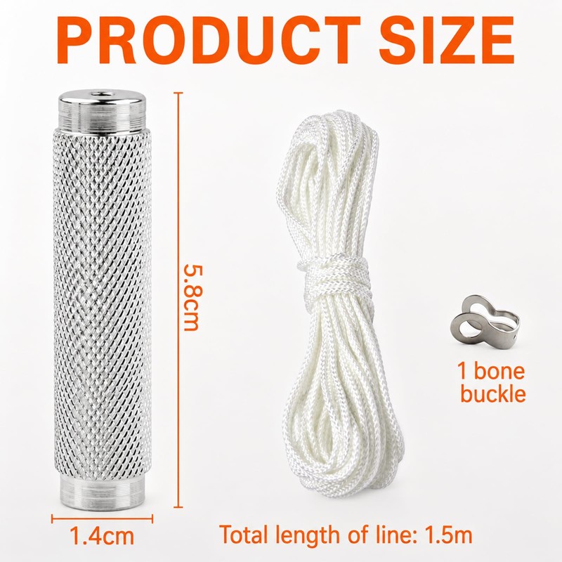 Bathroom Light Pull Cord Handle Knurled Chrome with 150cm String