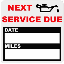 200 Count Clear Oil Change Stickers, 2 X 2 Inches Removable Auto Maintenance Next Service Due Reminder Labels in Roll with Perforation Line