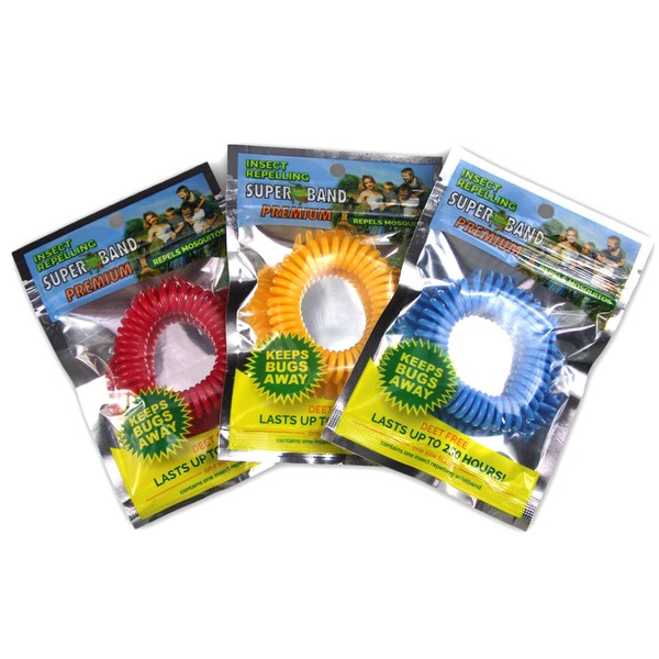 Superband Premiums Pack of 10 Individually Wrapped All Natural Mosquito Repellent Bracelets!