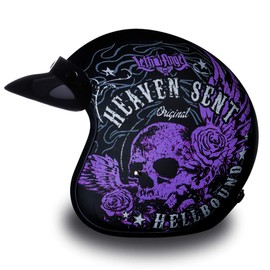 Daytona Helmets 3/4 Shell Open Face Motorcycle Helmet - DOT Approved, Lightweight & Comfortable, Vintage Design for Scooter, Cruiser & Street Bikes - Adjustable Fit, Enhanced Ventilation & Clear Visor