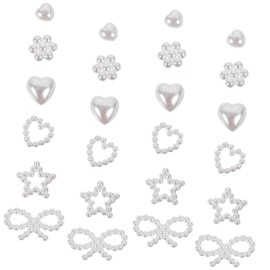 VICASKY 1Set Nail Patches for DIY Manicures Stylish Flatback Pearl Decals for Creative Nail Art Designs for Special Occasions and Home Use