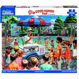 White Mountain Puzzles Good Humor Man 1000 Piece Jigsaw Fun Summer Ice Cream Puzzle