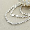 Double Accent Sterling Silver Necklace 4mm High Polished Rope Chain
