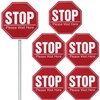 NUOBESTY 5 Sheets Stop Sign Stickers Please Wait Here