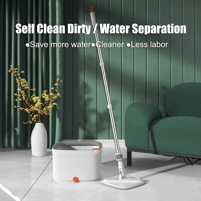 KZKR Spin Mop and Bucket System with Dual Compartment Mop