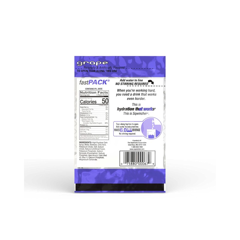 Sqwincher Fast Pack Liquid Concentrate, Grape, .6 fl oz (4