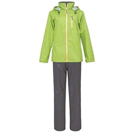 Koshin Rubber Rain Suit, Top and Bottom Set, Apple Green, Length: 26.8 inches (68 cm), Shoulder Width: 15.7 inches (40 cm), Body Width: 20.1 inches (51 cm), Sleeve Length: 22.8 inches (58 cm), Waist Circumference: 37.4 inches (95 cm), Inseam / Thigh Width: 27.6 inches (70 inches (70 cm), Waterproof Compatible with Reflective Tape Included Lamady LA-Inch