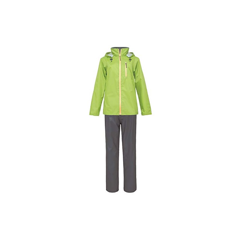 Koshin Rubber Rain Suit, Top and Bottom Set, Apple Green,