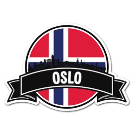 2 x 10 cm Oslo-Vinyl-Aufkleber – Norwegische Flagge Stadt Reise Urlaub Geographie Standort Aufkleber Scrapbook Aufkleber #83305