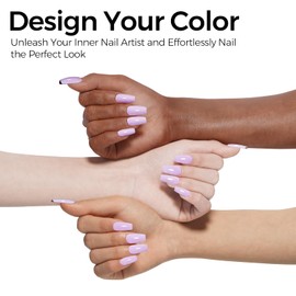 TOMICCA Purple Gel Nail Polish, 15ml Pastel Lilac Purple Gel Polish Colors, Soak Off UV Nail Art Macarons Manicure Salon DIY for Spring Summer